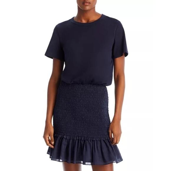 Veronica Beard Navy Blue Aberdeen Cotton Dress Size XS - Picture 1 of 9